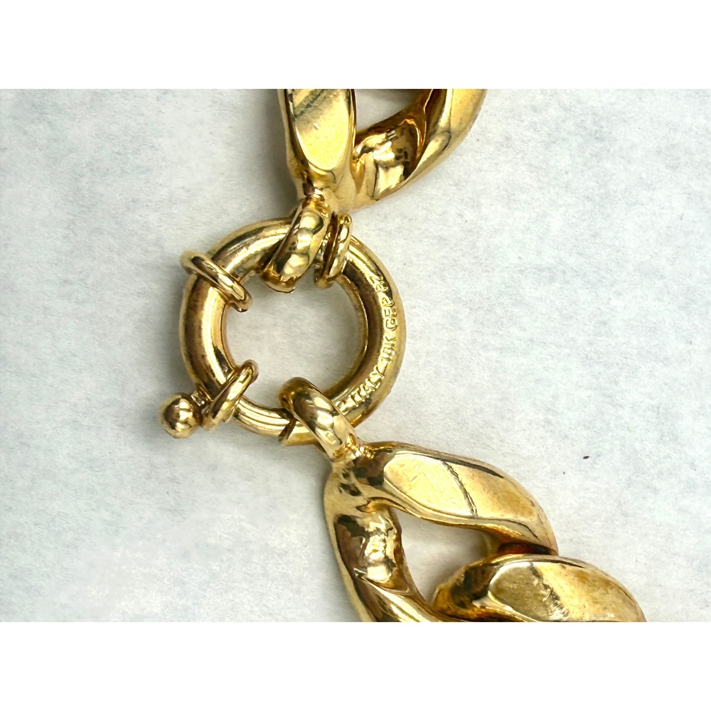 OTC Italy 18k BRZ Gold Plated Heavy Chunky Curb Link Collar Necklace 16" - Picture 11 of 11